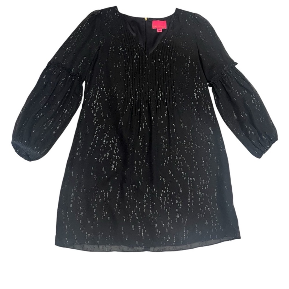 EUC Lilly Pulitzer Black Cleme Sparkle Dress Size 8